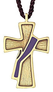 Deacon's Cross Pendant with Purple Sash