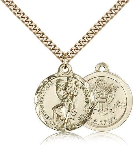 Army Saint Christopher Medal - Nickel Size