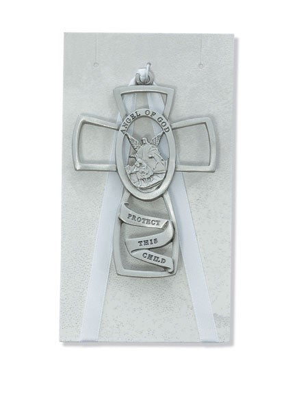 Pewter Guardian Angel Crib Cross