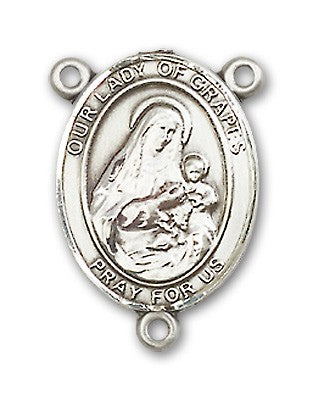 Our Lady of Grapes Rosary Centerpiece Sterling Silver or Pewter