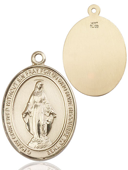 Oval Sterling Silver Miraculous Medal Necklace