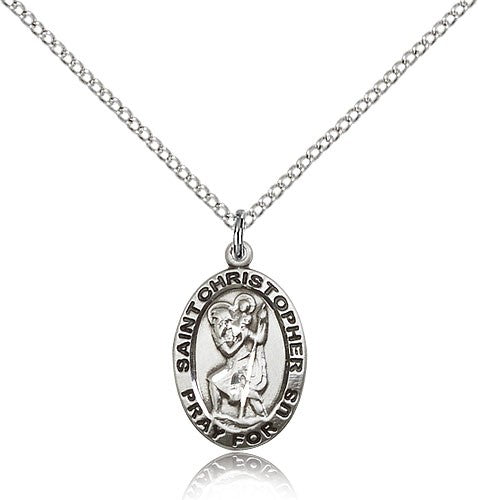 Women's Oval St. Christopher Pray For Us Necklace