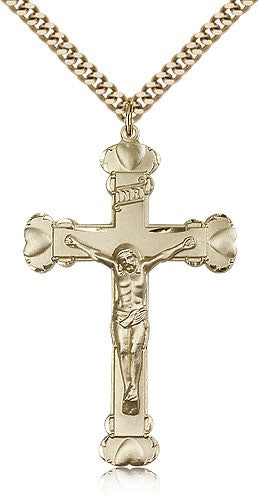 Men's Heart Tip Crucifix Pendant