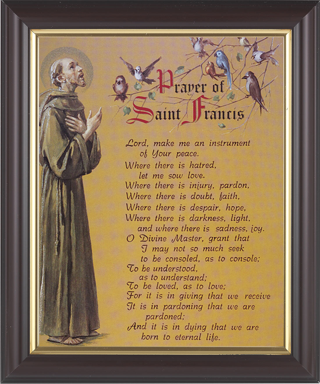 Prayer of St. Francis 8x10 Framed Print Under Glass