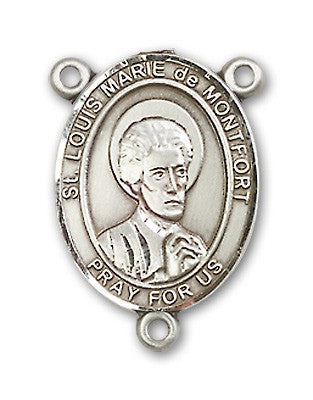 St. Louis Marie De Montfort Rosary Centerpiece Sterling Silver or Pewter