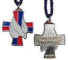 Confirmed in Christ Desending Dove and Cross Pendant