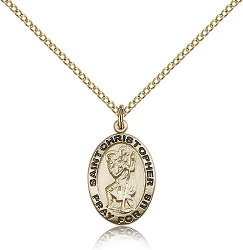 Women's Oval St. Christopher Pray For Us Necklace