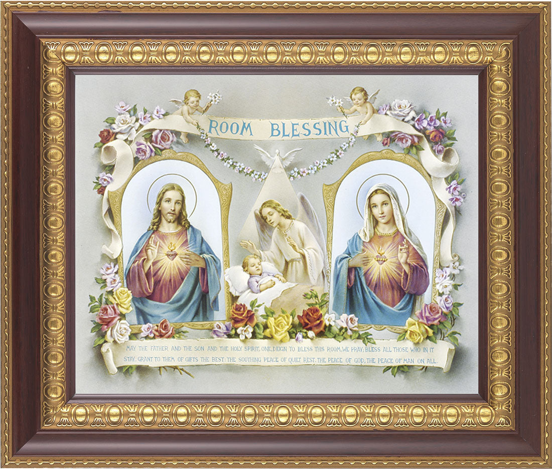 Room Blessing 8x10 Framed Print Under Glass Sacred Hearts