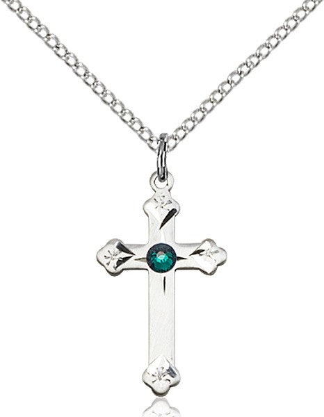 Cross Pendant with Birthstone Options for Youth