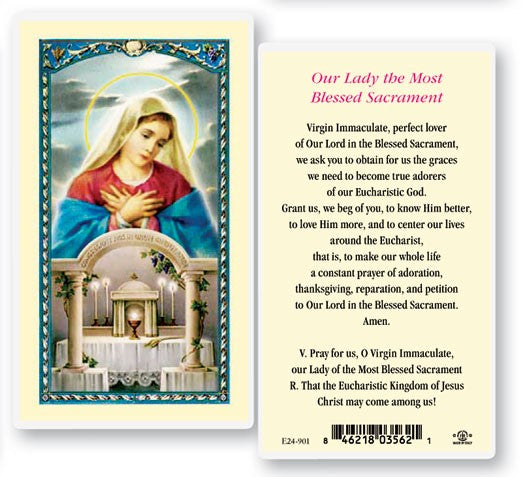 Our Lady of The Blessed Laminated Prayer Card