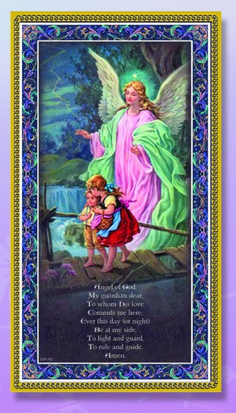 Guardian Angel Italian Prayer Plaque