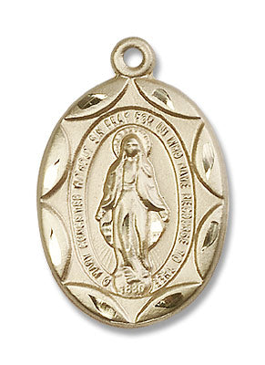 Miraculous Medal Scallop Design Necklace