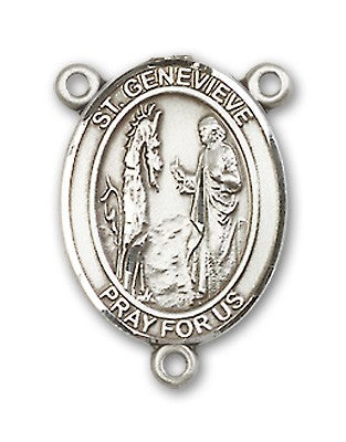 St. Genevieve Rosary Centerpiece Sterling Silver or Pewter