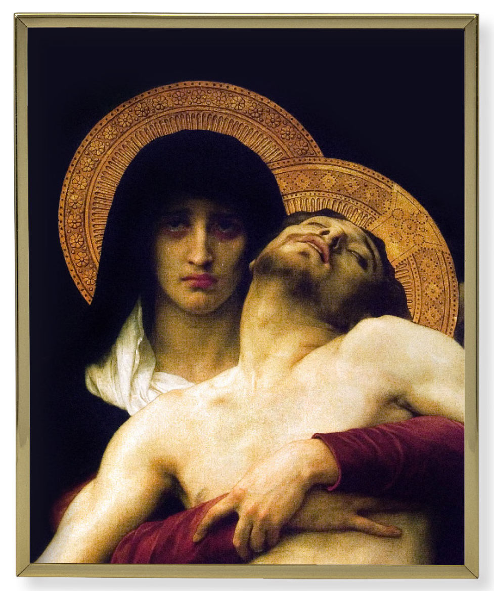 Pieta Gold Frame 8x10 Plaque