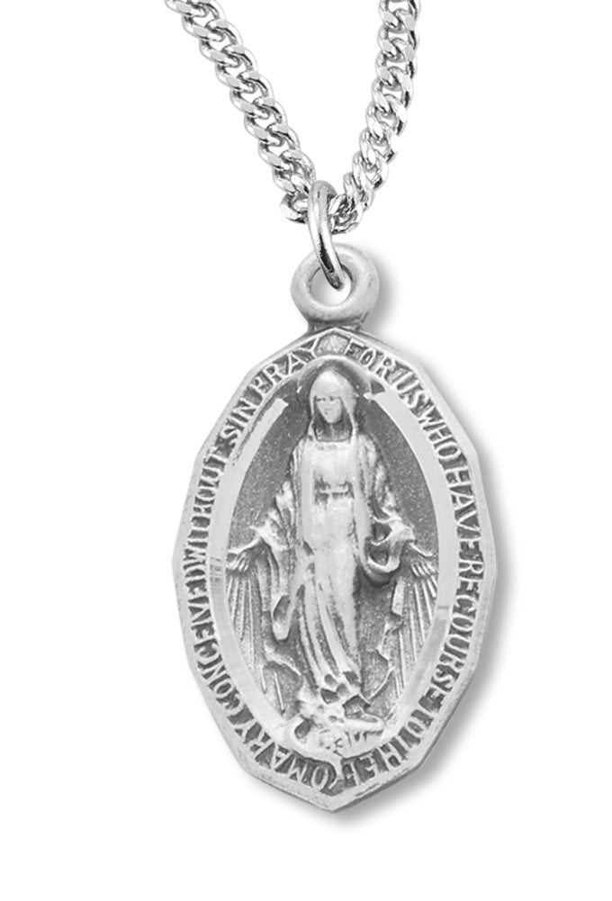 Pointed Edge Women's Miraculous Pendant with Chain