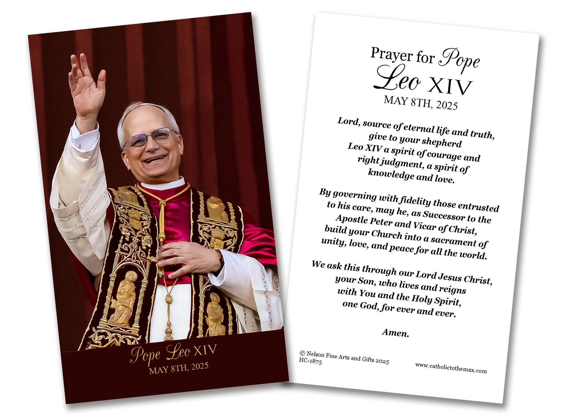 Pope Leo XIV Laminated Holy Prayer Cards – Set Of 25 – Devotional Keepsakes