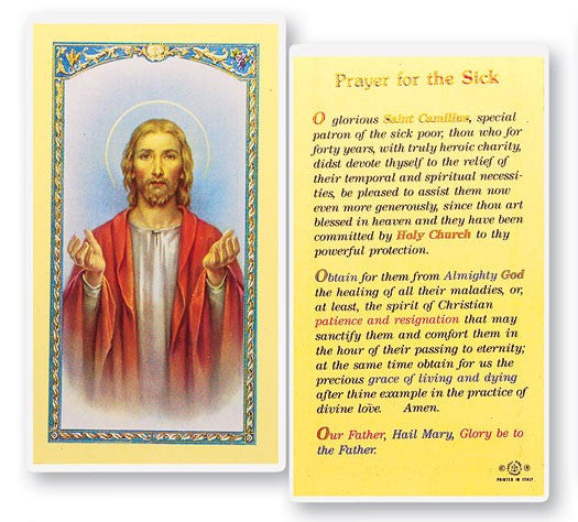 Prayer For The Sick Laminated Prayer Card