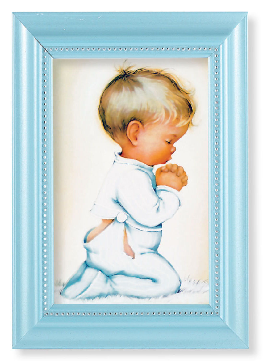 Praying Boy 4x6 Print Pearlized Frame