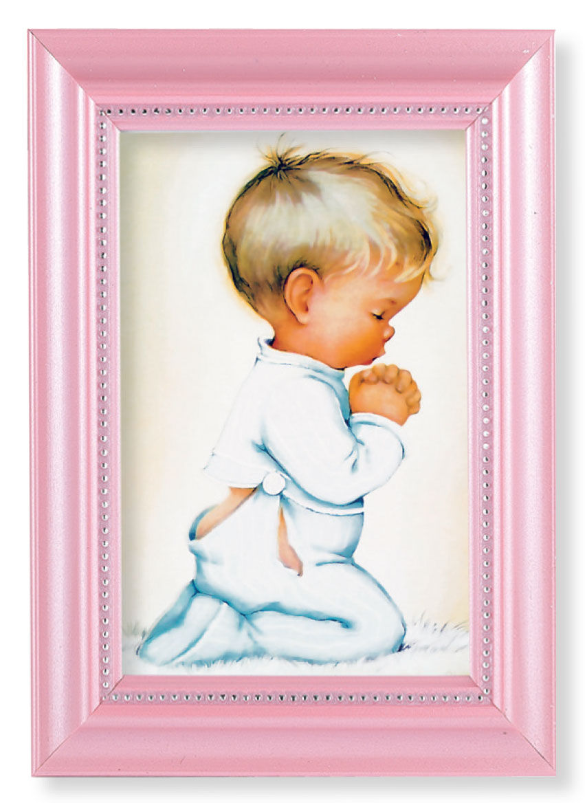 Praying Boy 4x6 Print Pearlized Frame