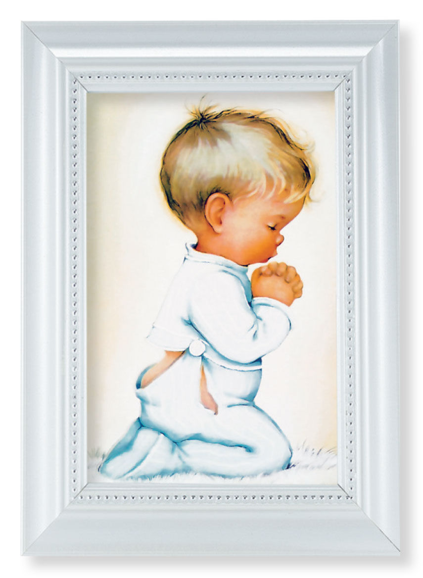 Praying Boy 4x6 Print Pearlized Frame
