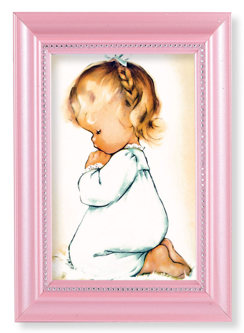 Praying Girl 4x6 Print Pearlized Frame