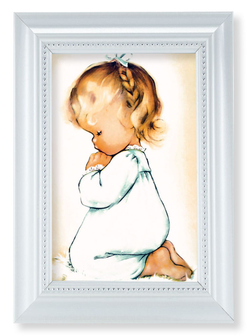 Praying Girl 4x6 Print Pearlized Frame