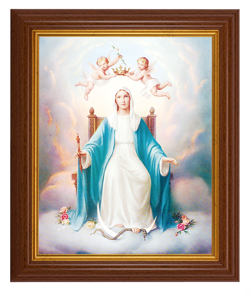 Queen of Heaven 8x10 Textured Artboard Dark Walnut Frame