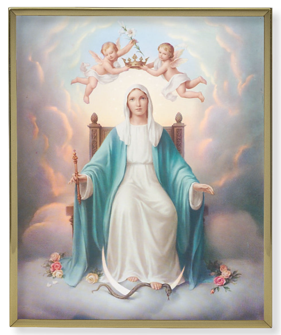 Queen of Heaven 8x10 Gold Trim Plaque