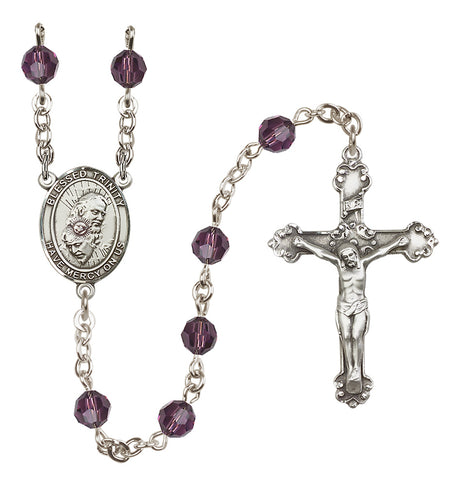 Blessed Trinity Sterling Silver Heirloom Rosary Fancy Crucifix