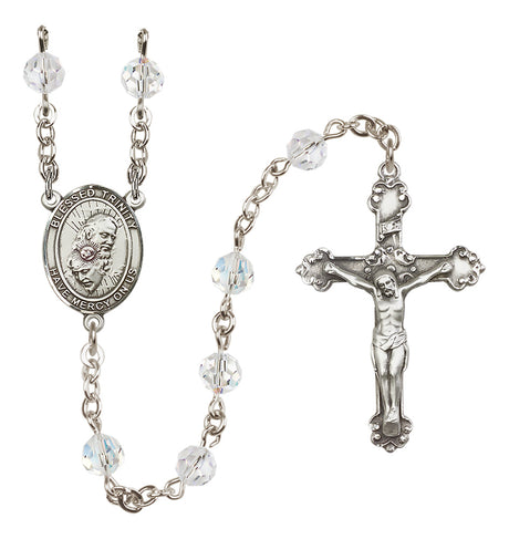 Blessed Trinity Sterling Silver Heirloom Rosary Fancy Crucifix
