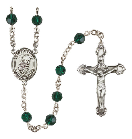 Blessed Trinity Sterling Silver Heirloom Rosary Fancy Crucifix