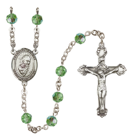 Blessed Trinity Sterling Silver Heirloom Rosary Fancy Crucifix