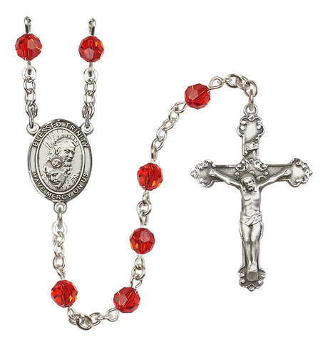 Blessed Trinity Sterling Silver Heirloom Rosary Fancy Crucifix