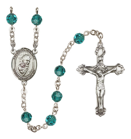 Blessed Trinity Sterling Silver Heirloom Rosary Fancy Crucifix