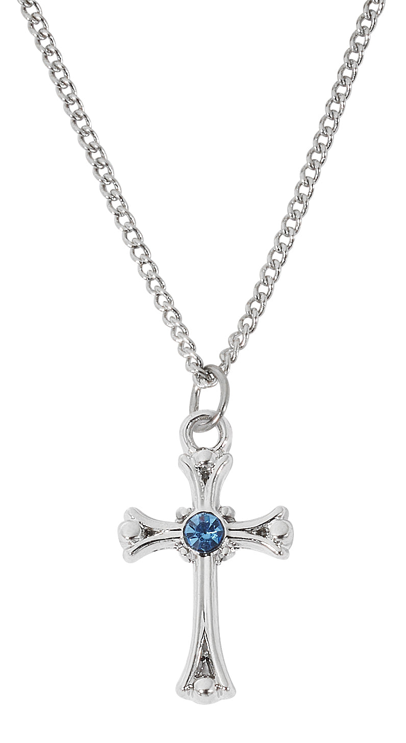 Birthstone Cross Necklace