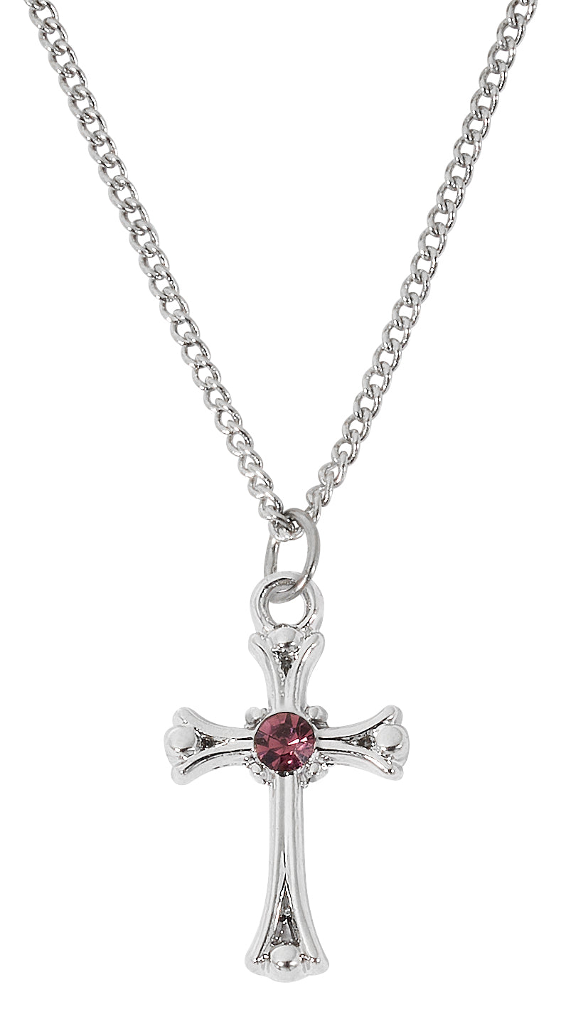 Birthstone Cross Necklace