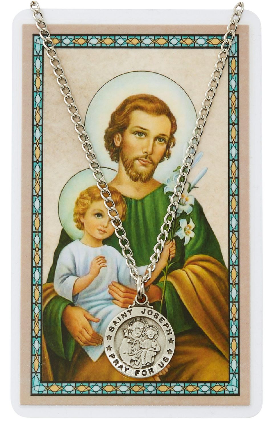 Round St. Joseph Medal with Prayer Card