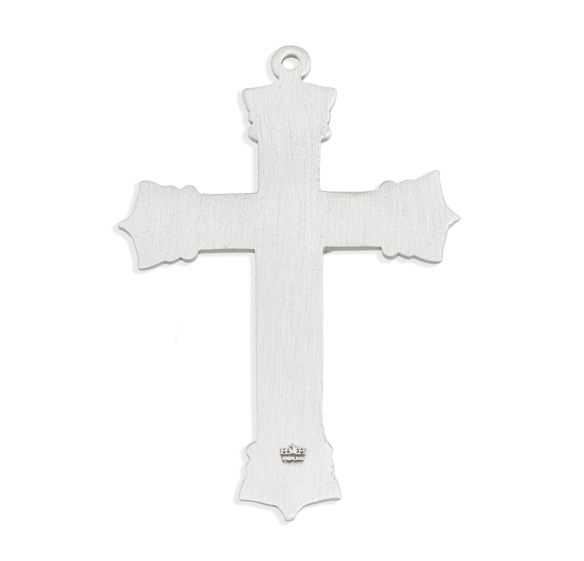 Gothic Scroll Crucifix Necklace, Sterling Silver