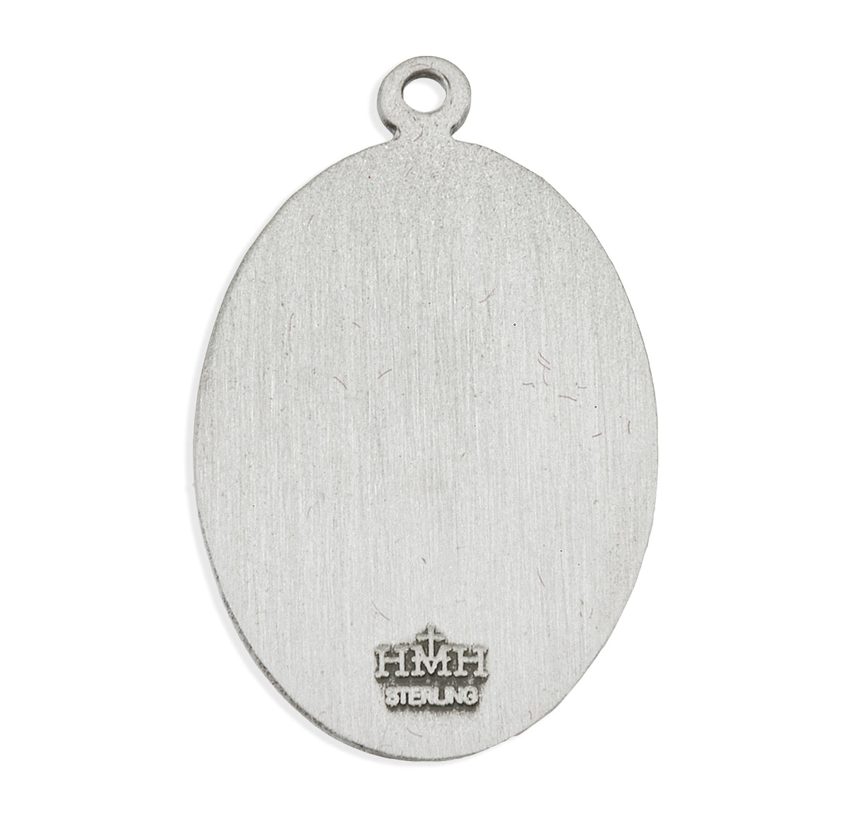 Large Divine Mercy Oval Medal Necklace, Sterling Silver