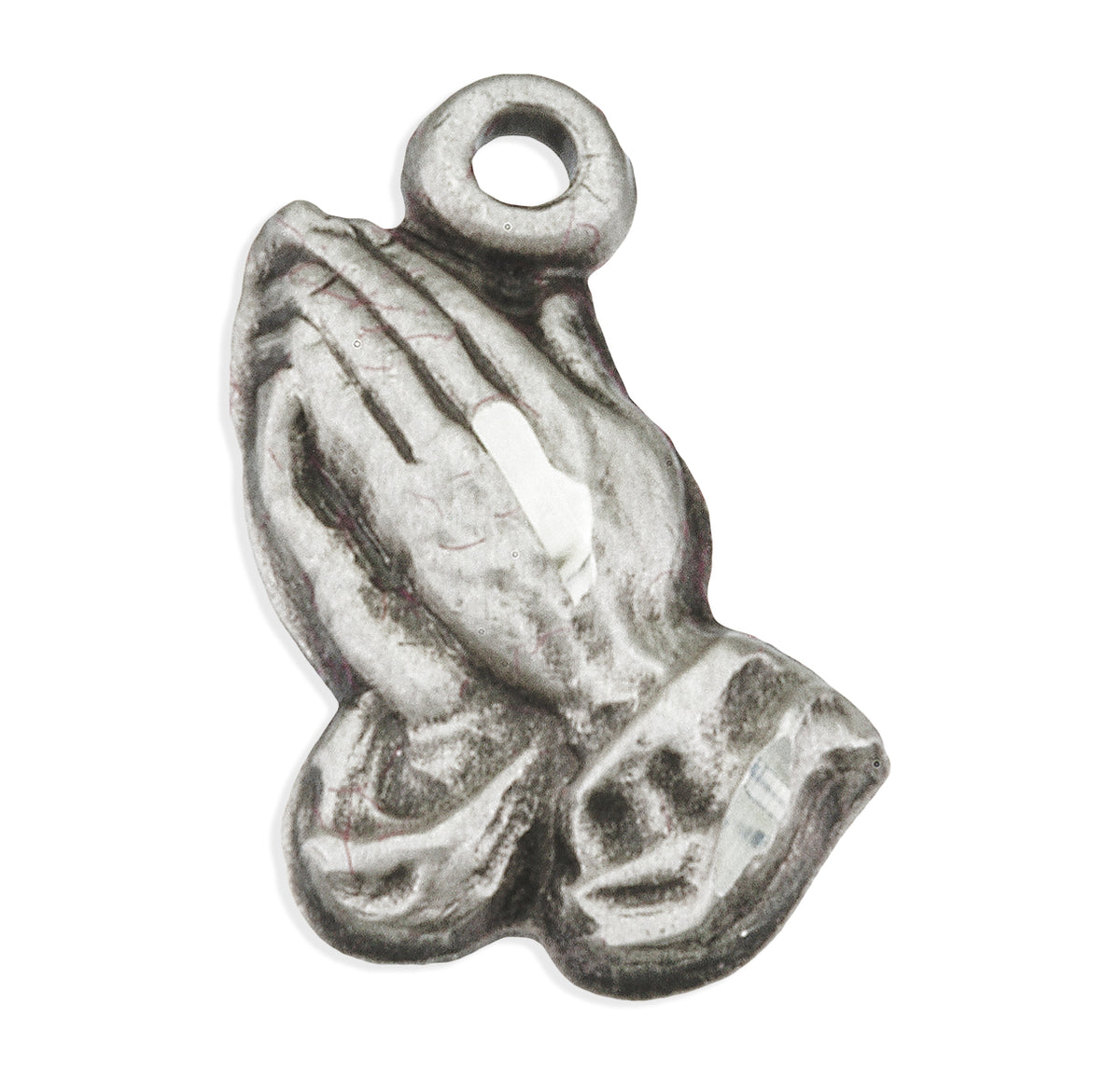 Praying Hands Medal Necklace, Sterling Silver