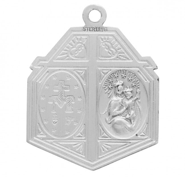 Sacred Heart and Immaculate Heart Pendant Necklace