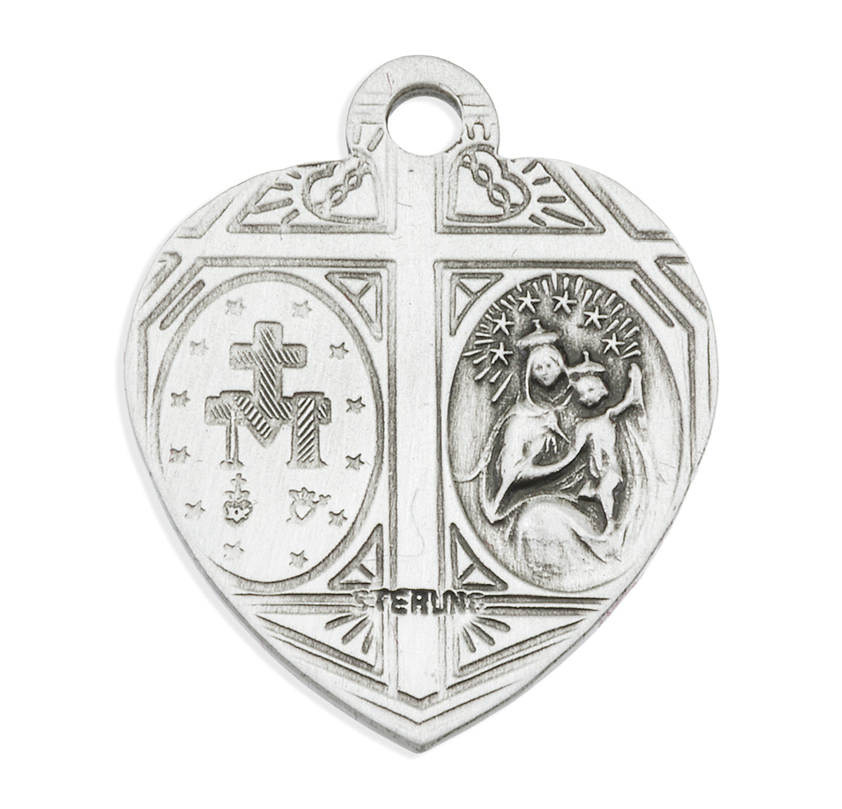 Miraculous Scapular Medal Necklace, Sterling Silver