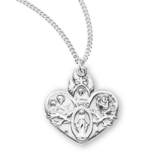 Heart Shaped Four-Way Pendant for Women