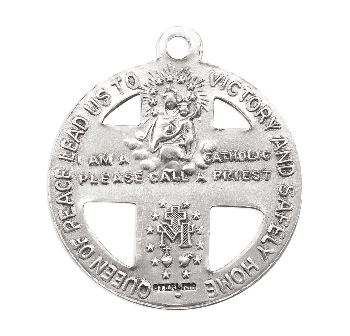 Enameled Military Four-Way Pendant Necklace, Sterling Silver