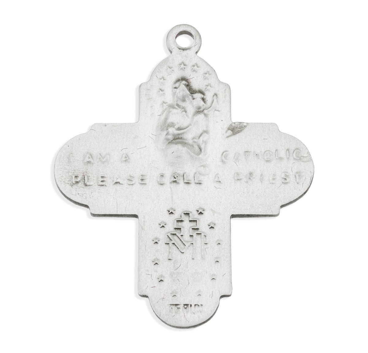 Lightweight Large Four-Way Medal Necklace, Sterling Silver