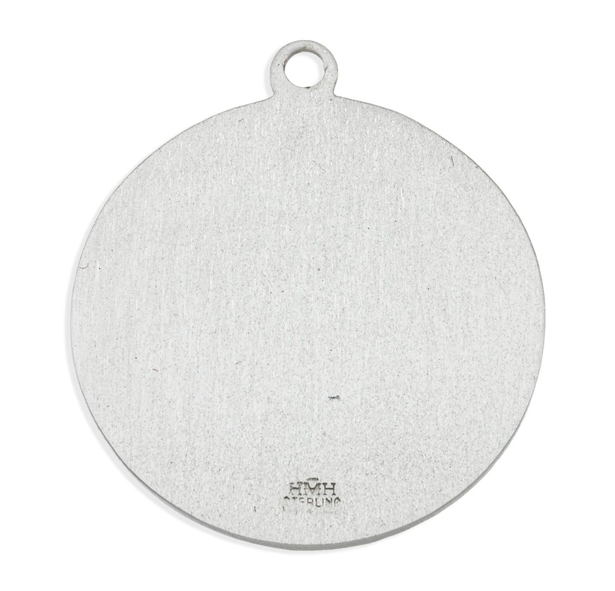 High Relief Saint Christopher Round Medal Necklace, Sterling Silver