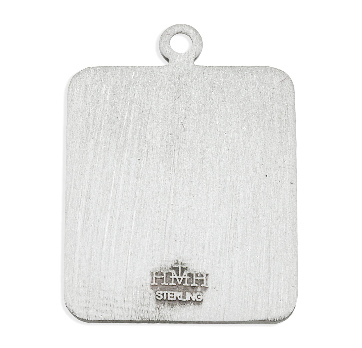 Medium Saint Christopher Square Medal Necklace, Sterling Silver