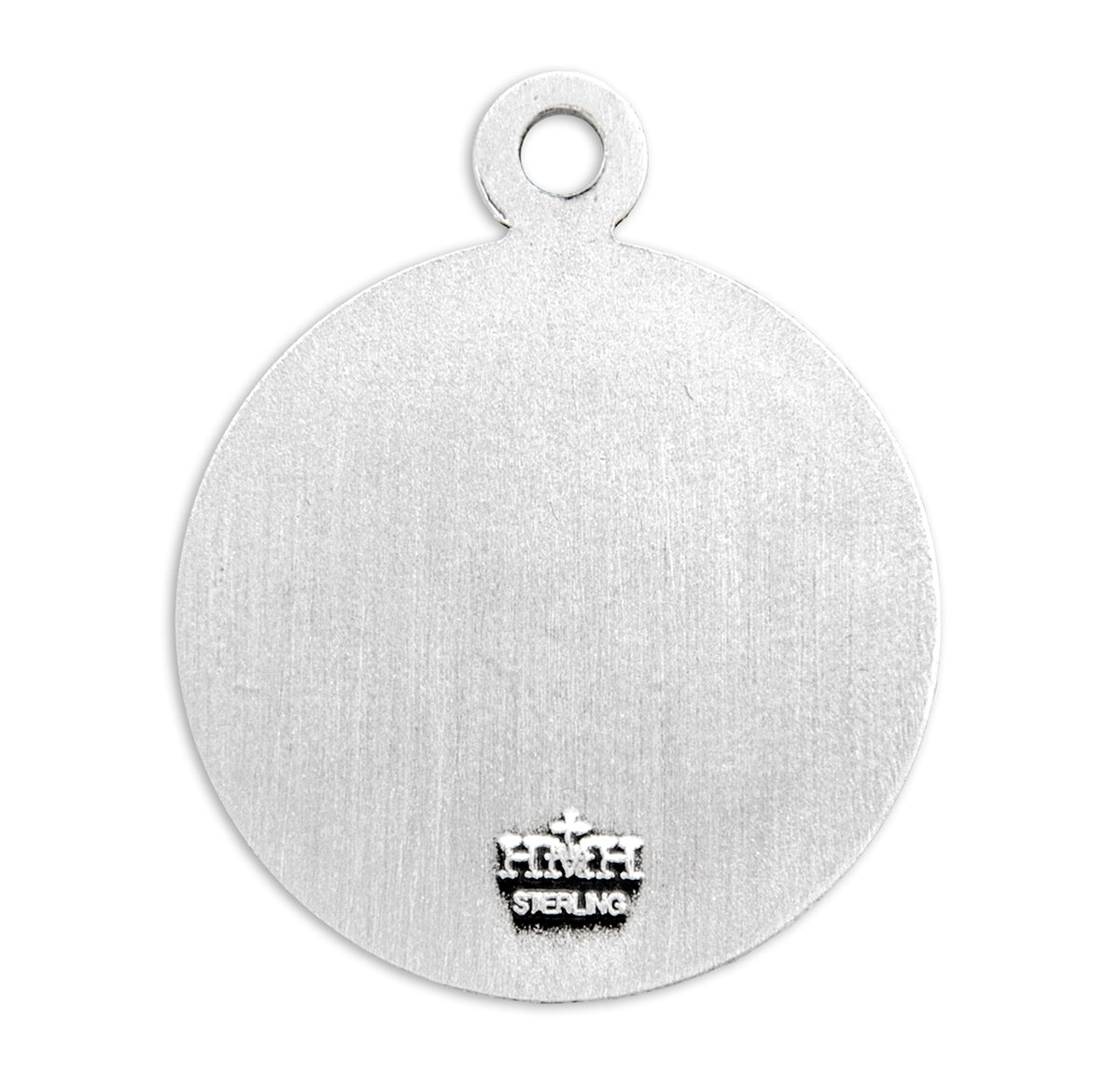 Medium Holy Baptism Round Medal Necklace, Sterling Silver