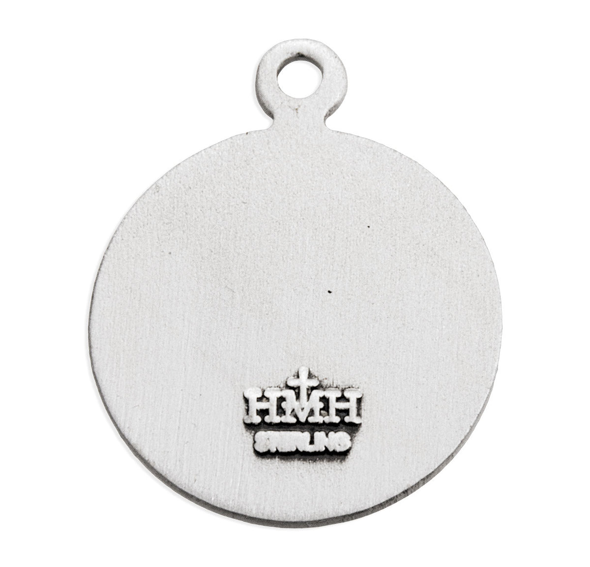 Small Guardian Angel Round Medal Necklace, Sterling Silver