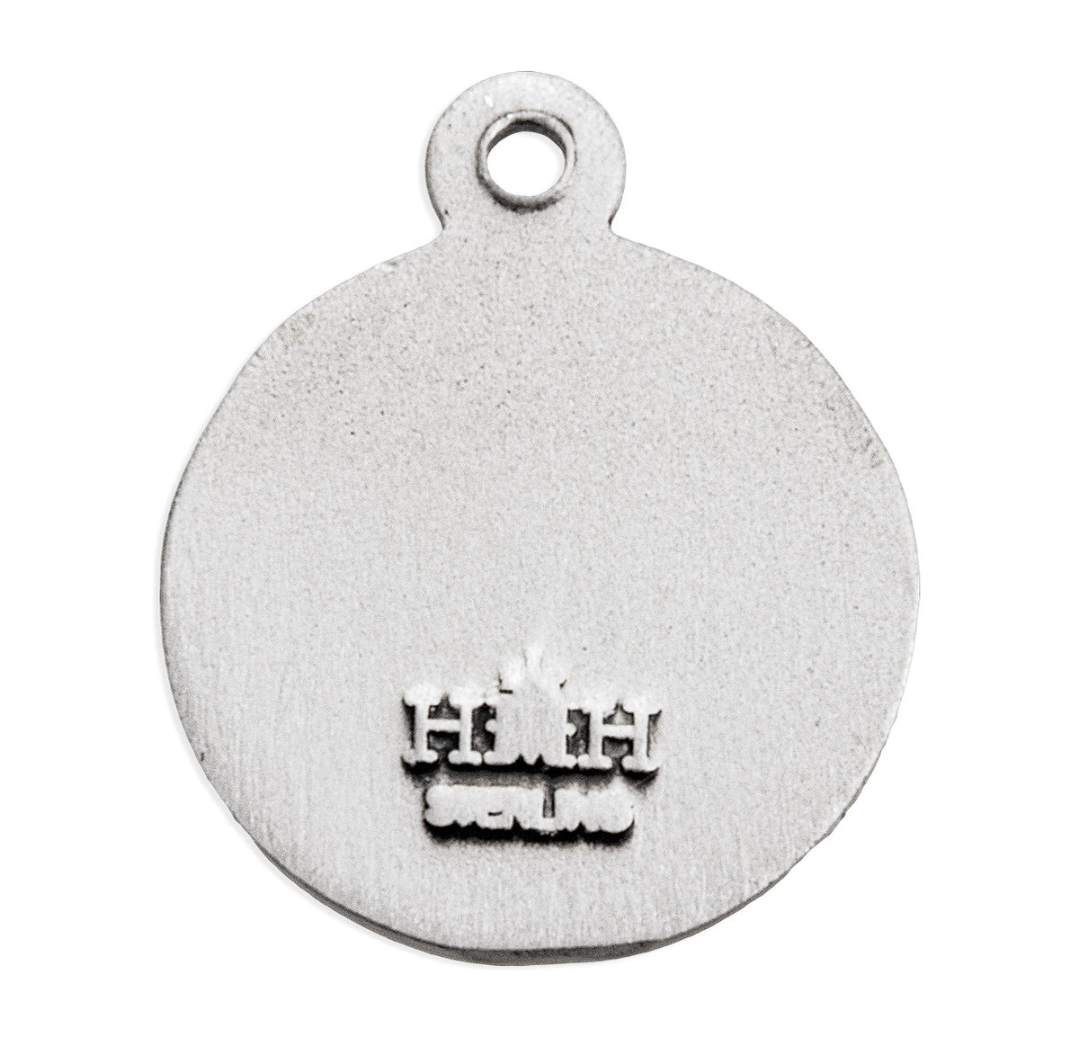 Lightweight Small Guardian Angel Round Medal Necklace, Sterling Silver